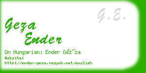 geza ender business card